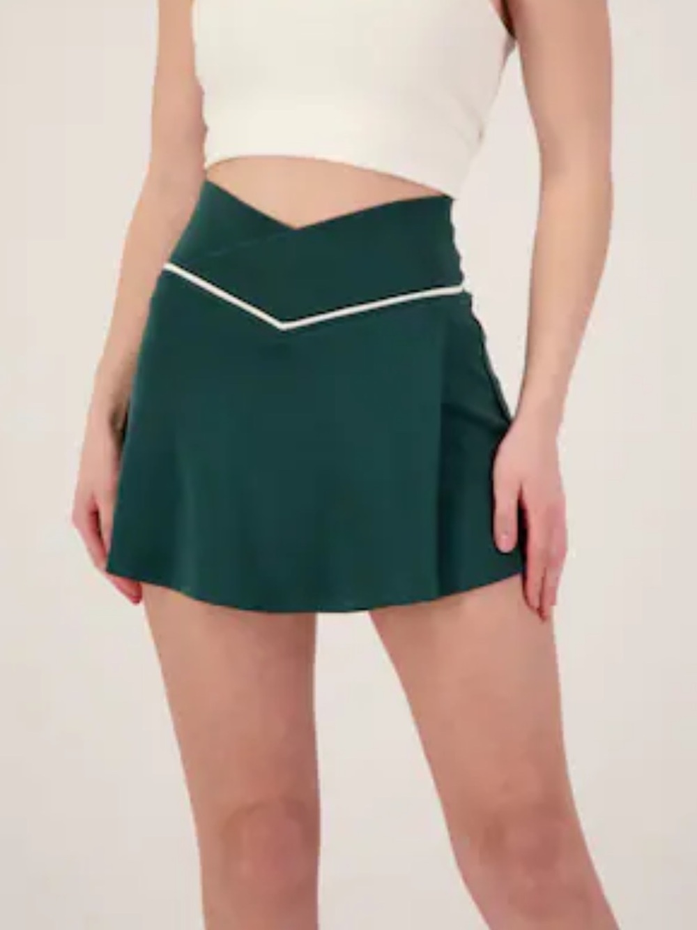 Skort Skirt XL Green Lola Grace Cloud Lux New V Waist White Stretch Golf Tennis
